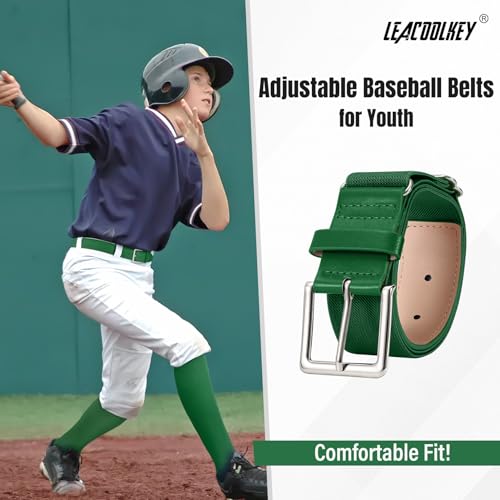 LEACOOLKEY 12 Pcs Baseball Belts Adjustable Softball Belts Bulk Team Sprots Belts for Adult and Youth2