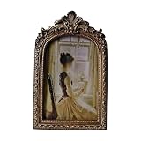 NonMiFyR Decoración de Fotos Antiguas, Marco de Fotos Vintage Tallado Decorativo, Colgante de Pared de Mesa para Galería, Comedor, Fiesta, 19cmx12cm