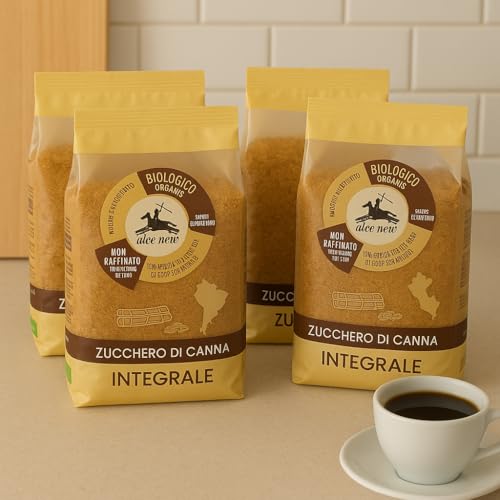 Zucchero di Canna Integrale Biologico Alce Nero – 4 Confezioni