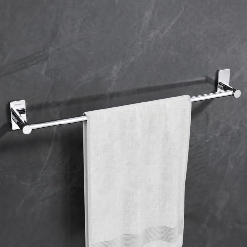 Image of Plantex J4 Stainless Steel Towel Rod /Self Adhesive Cloth Hanger for Bathroom /24 Inch Towel Bar /Bathroom Accessories - Pack of 1 (Chrome)