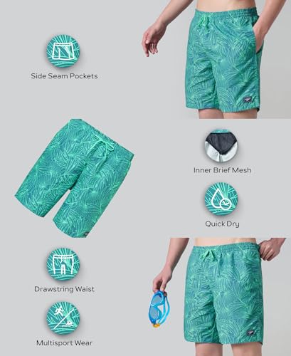 Image of Speedo Men's 4 Way Flex Essential Printed Watershorts with Side Pockets | Water Repellent | Internal Drawcord | Wide Waistband Swimming Trunks