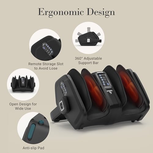Image of CuPiLo Shiatsu Foot Calf Massager with Heat & Remote, FSA Eligible HSA | 6-Level Compression, 3 Modes Kneading for Neuropathy Plantar Fasciitis, 360 Adjustable Bar for Feet Ankles Calves, Size 14