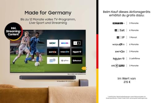 Samsung QLED 4K Q6FA 75 Zoll (189 cm) UHD Fernseher, 100% Farbvolumen für satte Farben, Quantum HDR, 4K Upscaling, Knox Security, Kostenlos 900 Sender TV Plus, Samsung Vision AI Smart TV 2