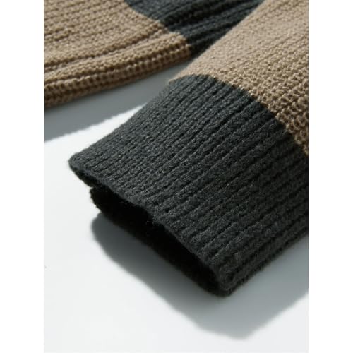 Men's Loose Bottoming Sweater Casual Versatile Striped Pullover Round Neck Sweater4