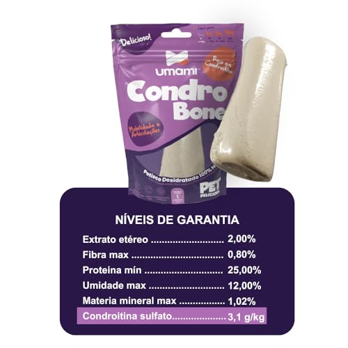 Kit 2x Petisco Natural para Cães Umami CondroBone – Osso Natural com Recheio de Condroitina e Carne,
