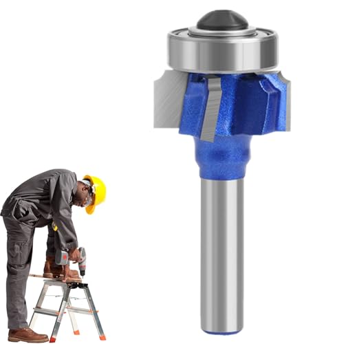 Juego de fresas de redondeo – Mango multi-pulgada portátil, fresa multiradio, carburo de 4 dientes, guía de rodamientos, proyectos de carpintería de alta calidad, puntas de carburo, perfecto para