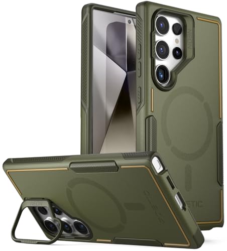 Coque Galaxy S24 Ultra double couche Poetic Neon fine antichoc couleur vert militaire