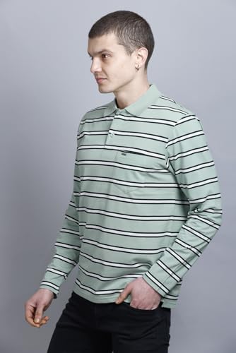 Image of Full Sleeve Polo T Shirt for Men Cotton with Pocket and Collar - Regular Fit Tshirt