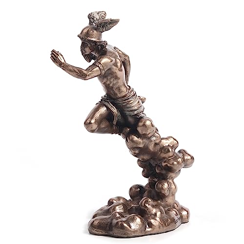 Figura decorativa Hermes de resina con acabado bronce 15.56 cm miniatura 2