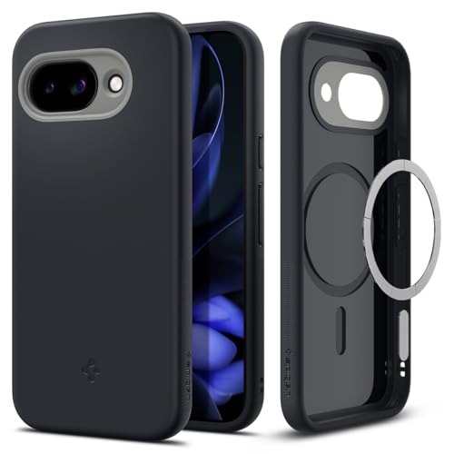 Image of Spigen Nano Pop MagFit Back Cover Case for Pixel 9a, Pixelsnap Compatible, Bold Two-Tone Design - TPU | Black Sesame