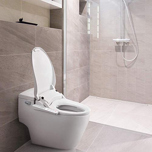 Bio Bidet Slim ONE Smart Toilet Seat in Elongated White with Stainless Steel Self-Cleaning Nozzle, Nightlight, Turbo Wash, Oscillating, and Fusion Warm Water