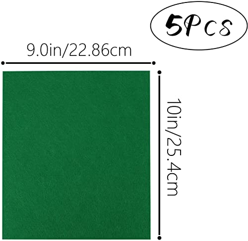 Image of SAVITA 5Pcs 10x9 Inch 3mm Thick Felt Sheets, Stiff Felt Hard Craft Fabric Squares for Kids DIY Crafts Patchwork Embroidery Sewing Crafting Project (Green)