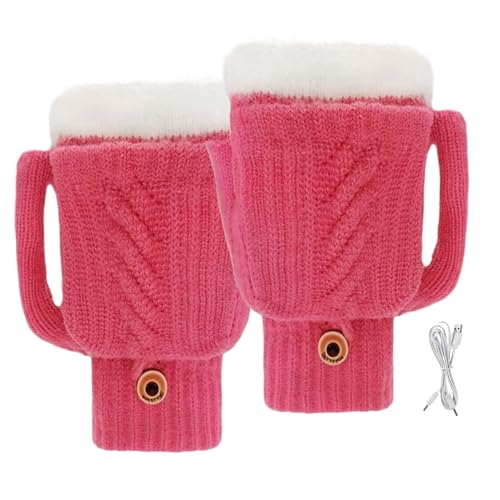 Guantes calefactores – Guantes con calefacción USB, manoplas térmicas eléctricas | Guantes térmicos USB | Guantes para clima frío, esquí, ciclismo, senderismo, pesca, al aire libre, interior, oficina