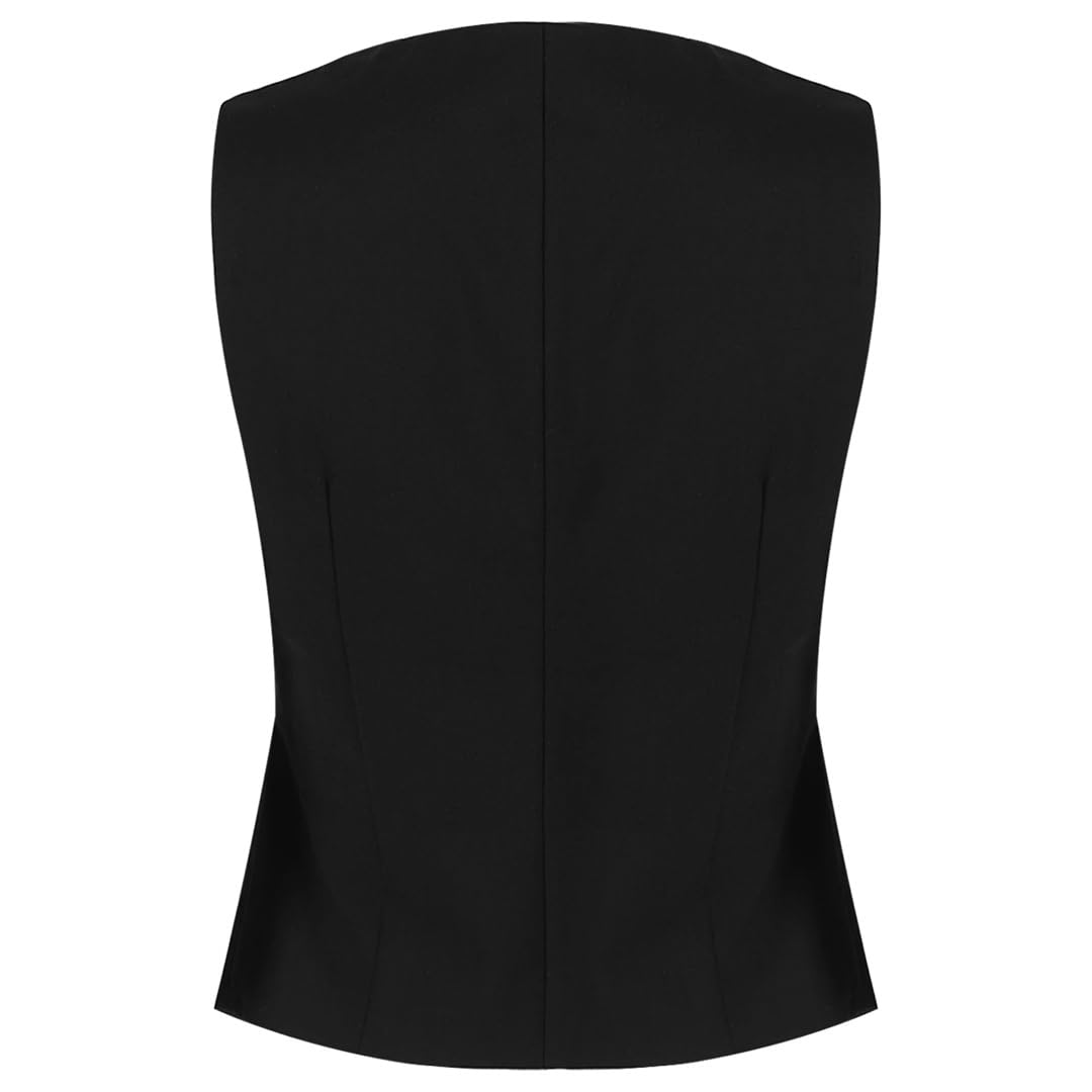 Wjnvfioo Chalecos formales para mujer, con botones, sin mangas, elegante, para oficina, trajes clásicos, chaleco, ropa de trabajo