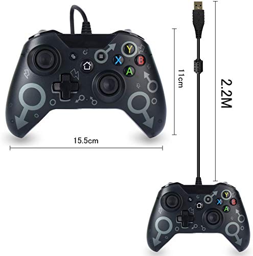 xuelili Controle com fio para Xbox one, controle do Xbox One com vibração dupla e design avançado, g
