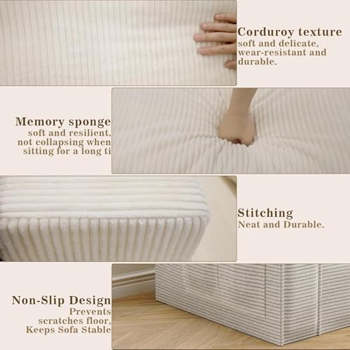 Image of Cloud Sectional Boneless Couches for Living Room, Modular L Shaped Couch with Deep Seat Oversized Right Facing Chaise, White | No Assembly Required, Cat-Claw Resistant, High-Resilience Foam