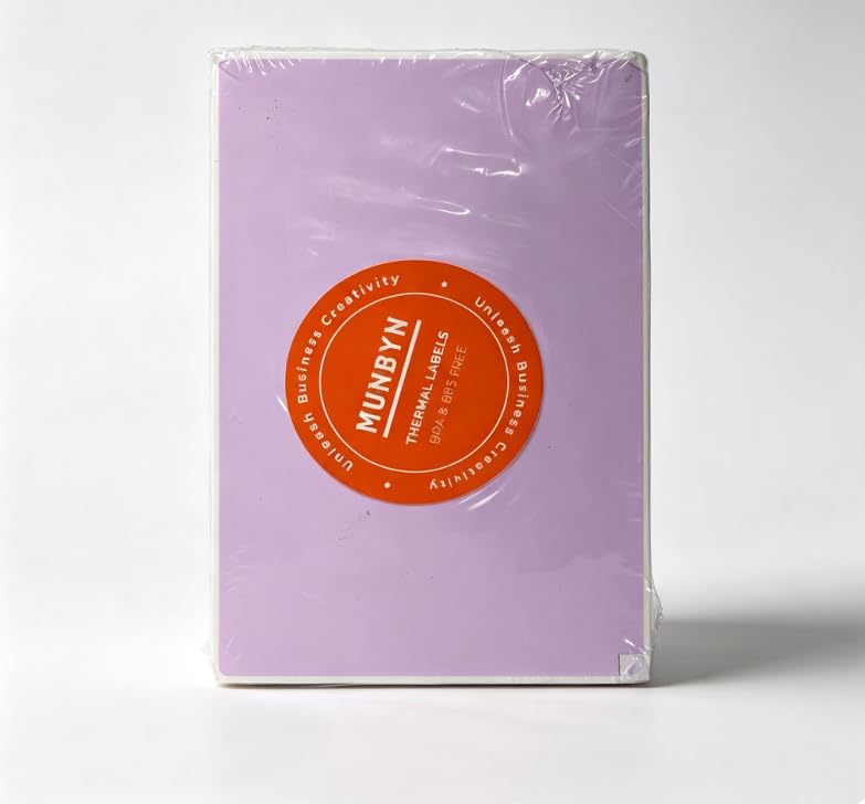 MUNBYN 102 x 152 mm Thermal Direct Labels, 220 Sheets/Stack, Purple