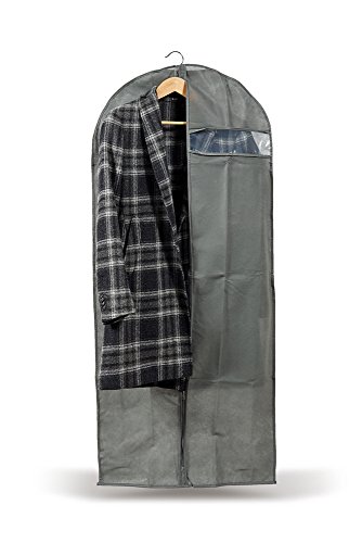 Più easybag Saco Funda TNT para Vestidos y Abrigos, Tela, Cenizas, 61.0u00a0x 5.0u00a0x 137.0u00a0cm