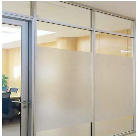 ZHIHEHE Frosted Window Film Privacy Opaque Glass Film Frosted Glass Film Non-Adhesive Window Film Static Cling Film For Home And Office(Size:20cm×2m,Color:Pure Matte) Cover