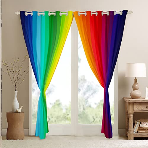 Rideau multicolore à rayures verticales et design abstrait pour ado