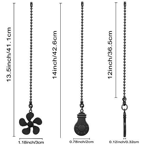 Image of Ceiling Fan Pull Chain Extension, 12 Inches Decorative Fan Pull Chain Pendant Set, Beaded Ball Fan Pull Chain Extender Ornament with Connector, (ORB)
