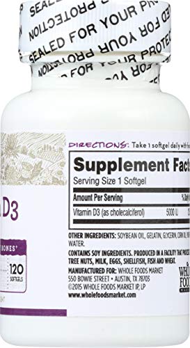 365 Everyday Value, Vitamin D3 5000 Iu, 120 Ct #TOP2