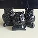 1.5'' Hand Carved Mixed Gemstone Crystal owl Figurine Animal Carving (Black Obsidian)