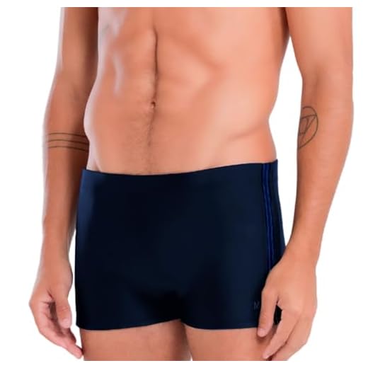 MASH Sunga Boxer Natação Masculina Mash Cordão Ajustável Praia Verão Uv 50+, Azul Marinho, P