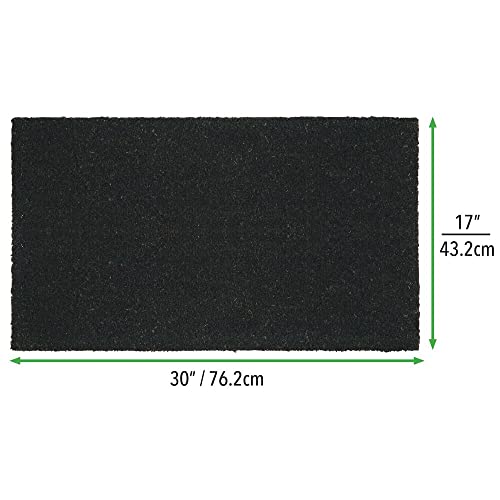 Mdesign Rectangular Coir And Rubber Entryway Doormat With Natural Fibers For Indoor Or Outdoor Use - Neutral Design - Black #TOP4
