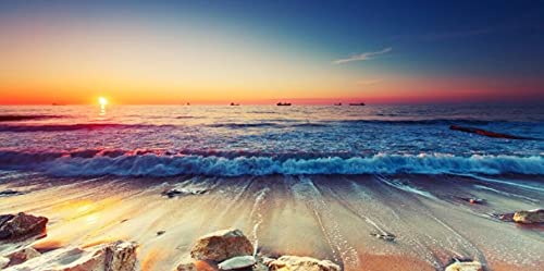Mosaïque de diamant 5D adultes grand format 80x180cm point de croix paysage coucher de soleil