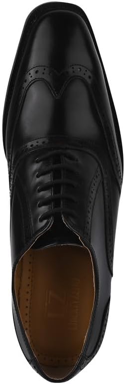 LIBERTYZENO Mens Brogue Plain & EEL Print Genuine Leather Adults Lace Up Oxford Dress Shoes for Easter Gift