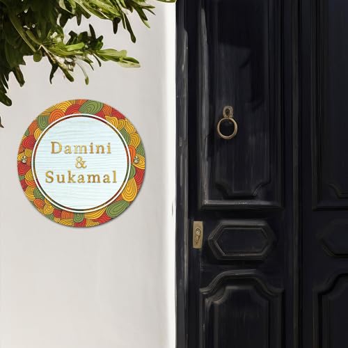 Image of BEE CREATIVE Laser Cutting Customised Name Plate for Home Entrance (Tulip)
