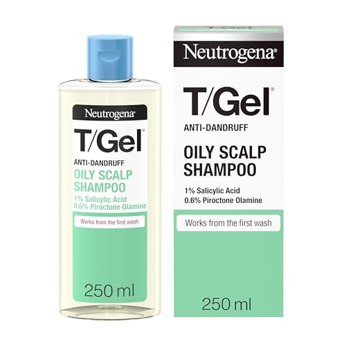 Neutrogena T/Gel Anti Dandruff Shampoo for Oily Scalp and Hair (1x 250ml) Daily Anti-Dandruff Shampoo with Salicylic Acid to Remove Excess Oils from First Wash