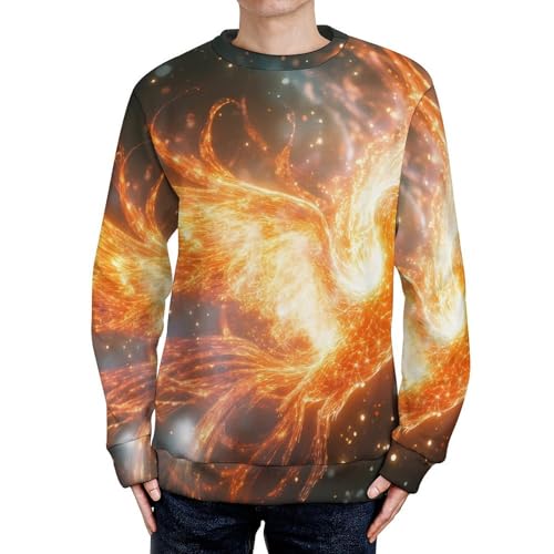 Light Swirling Phoenixes Men's Crew Neck Sweater Knit Pullover Women Casual Long Sleeve Crewneck Loose Fit Top