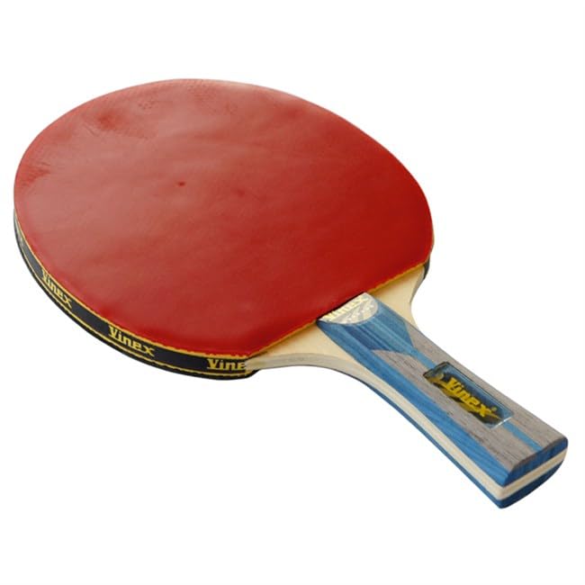 Image of Vinex 7 Star Competition Table Tennis Racquets, TT Bat with 6 mm Blade, 1.8 mm Sponge Rubber and concave Handle, Pack of 1 Pcs