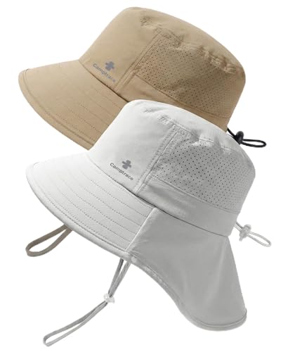 Camptrace Baby Sun Hat UPF50+ Toddler Bucket Hat Adjustable Beach Hats for Kids Boys Girls 6M-10T