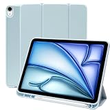 MS factory iPad Air 11インチ ケース M4 M3 M2 第5/4世代 用 カバー ペン収納 耐衝撃 ソフトTPU アイパッドエアー 10.9インチ 第5世代 第4世代 Apple Pencil Pro 対応 アリス ブルー 水色 IPDA4-S-HDR-LSK