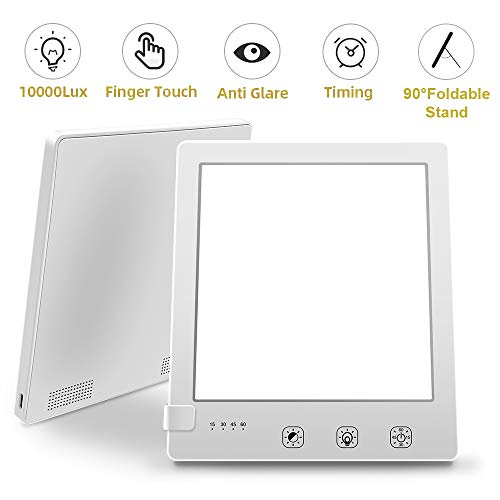 Xnuoyo SAD Lampada per Terapia, Luce Diurna 2000-10000lux con Colori e Luminosità Regolabili, 4 Impostazioni del Timer Lampada SAD Touch Control con Adattatore e Cavo di Tipo C