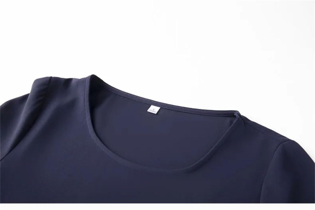 Blusas de gasa con cuello redondo y temperamento elegante para mujer, para oficina