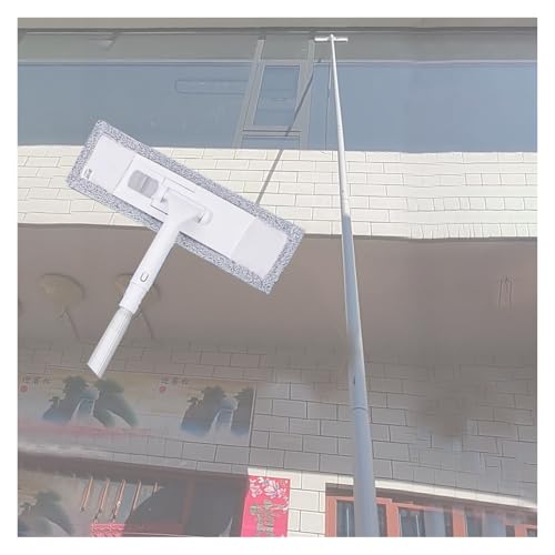 Limpiacristales Limpiador de Ventanas Limpiador De Vidrios De Gran Altitud, Palo De Lavado De Ventanas Extra Largo Para Villas, Cabezal De Paño De Microfibra Para Palo Extendido, Limpieza De Ventanas(