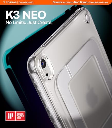 TORRAS Ostand K3 Neo for iPad mini 7 (A17 Pro)/ 6 Case with Stand, White - image 6