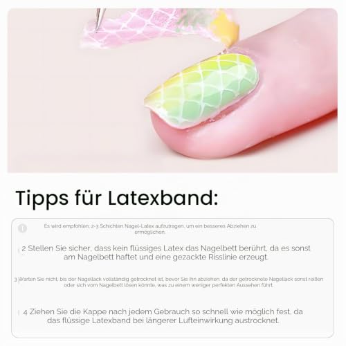 Vishine Flüssiges Latex-Gel für Nägel, 2 Stück, 16 ml, Nagelhautschutz, Peel-off für Gel-Nagellack, Nail Art, Schutzschicht aus flüssigem Latex, Nagelhautschutz