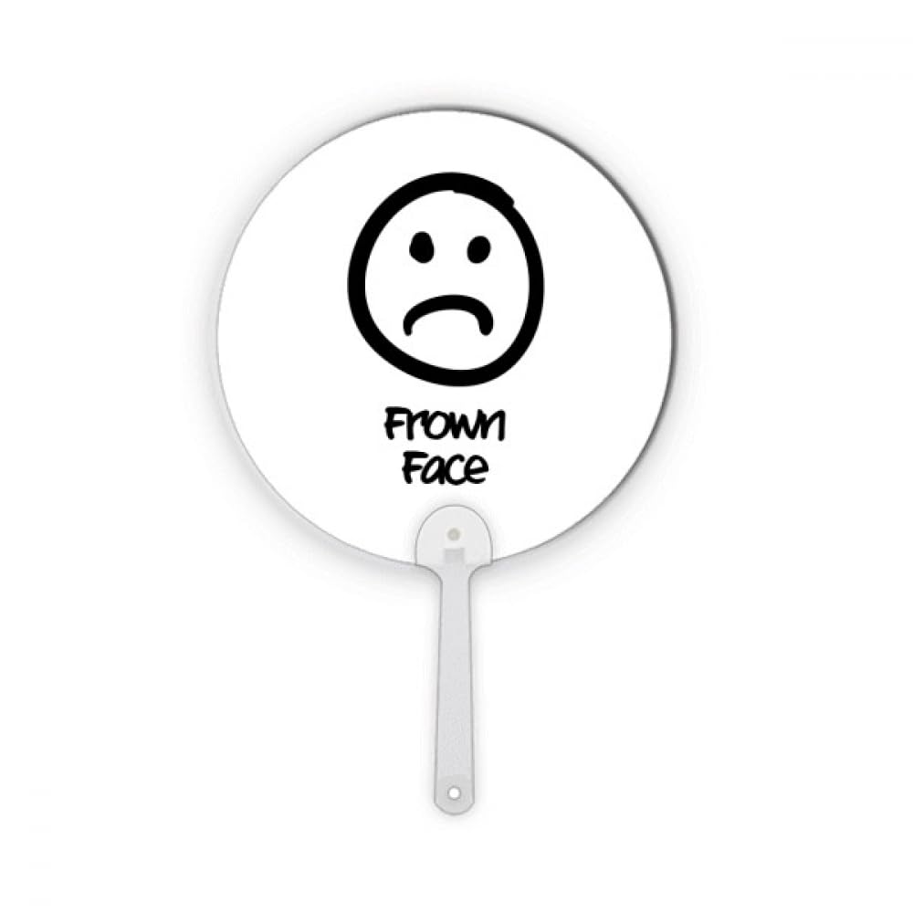 Mini ventilateur rond en plastique rigide motif chat triste dessin animé pour déco de bureau portable