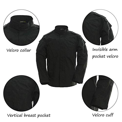 image for LANBAOSI Men's Tactical Jacket and Pants Military Camo Hunting ACU Uni