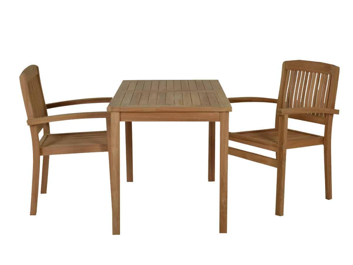 Gartentisch 120x70 cm Gartenmöbel Outdoor Modern Massivholz Teak Honig