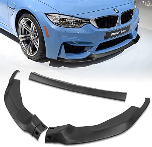 3PCS Front Bumper Lip Kit fit for Compatible with 2015-2019 BMW M3 M4, GT-Style Splitter Trim Protection Spoiler, Air-Dam-Chin-Diffuser (Unpainted Matt Black)