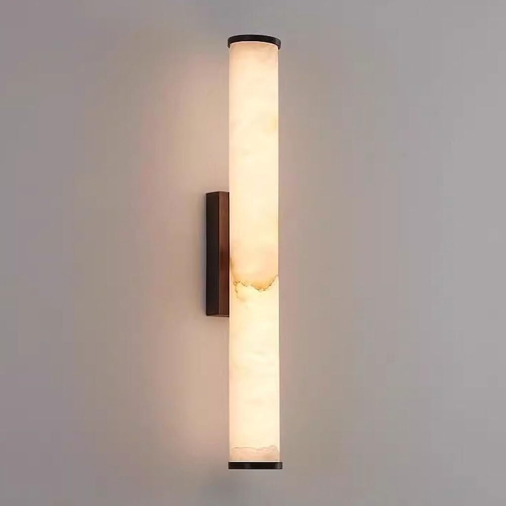 TONFON 15.7 Inch Natural Marble Wall Lamp, LED Alabaster Wall Sconce Living Room Restaurant Lighting Wall Mounted Lamp for Bedroom Bedside Study Room Corridor Entryway