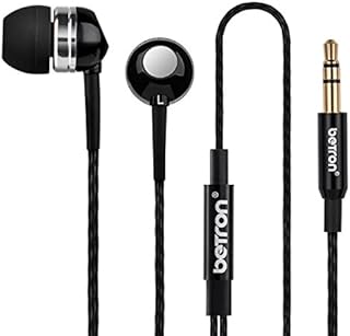 Betron RK300 Wired Earbuds Headphones In-Ear Noise Isolating Earphones with Case, Black