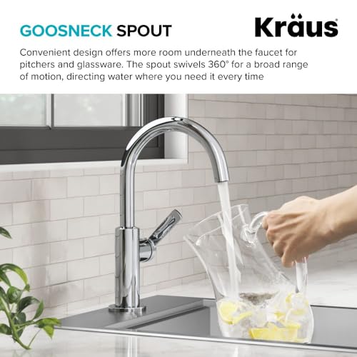 Image of Kraus Oletto Single Handle Kitchen Bar Faucet in Chrome, Kitchen Sink Faucets, KPF-2822CH