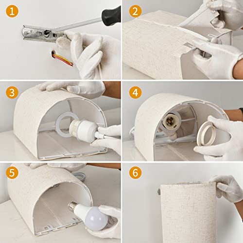 Wall Sconces Set Of Two, App & Remote Control, 16 Rgb Colors+2700K-6500K, Wall Lamp With Plug In Cord & On/Off Switch, Fabric Linen Shade, Wall Lights For Bedroom Living Room (Include Led Bulbs) (B) #TOP5